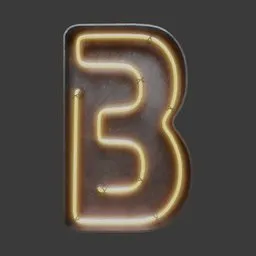 Neon Letter B