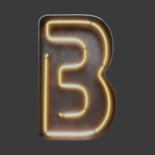 Neon Letter B