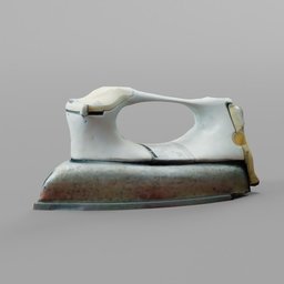 "Dirty Iron 3D model for Blender 3D - high resolution photorealistic style with wear and tear, blood stains on shirt and a yellow handle. Perfect for metalwork and hand tool projects. Available on website for download."