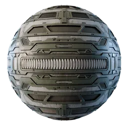 4K Sci-Fi Panel 20 material for Blender PBR rendering, designed in Substance Designer with tech details.