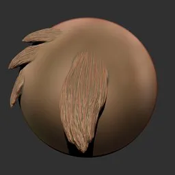 3D sculpting brush creating realistic fur textures on a model, ideal for Blender 3D hairstyling and fur detailing.