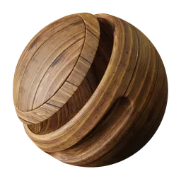 High-resolution PBR texture of rough wooden planks ideal for photorealistic 3D renders in Blender and other applications.
