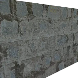 Highly-detailed 3D medieval stone wall texture, perfect for Blender 3D architectural visualizations.