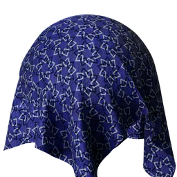 Dark blue and silver silk brocade