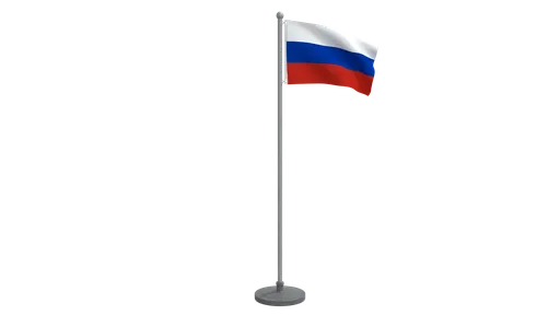 3D animated low-poly Russian flag, optimized for Blender, quad mesh textures, ideal for CG visualization.