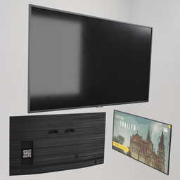 Highly detailed Blender 3D model of a modern flat-screen television, suitable for realistic rendering in virtual scenes.