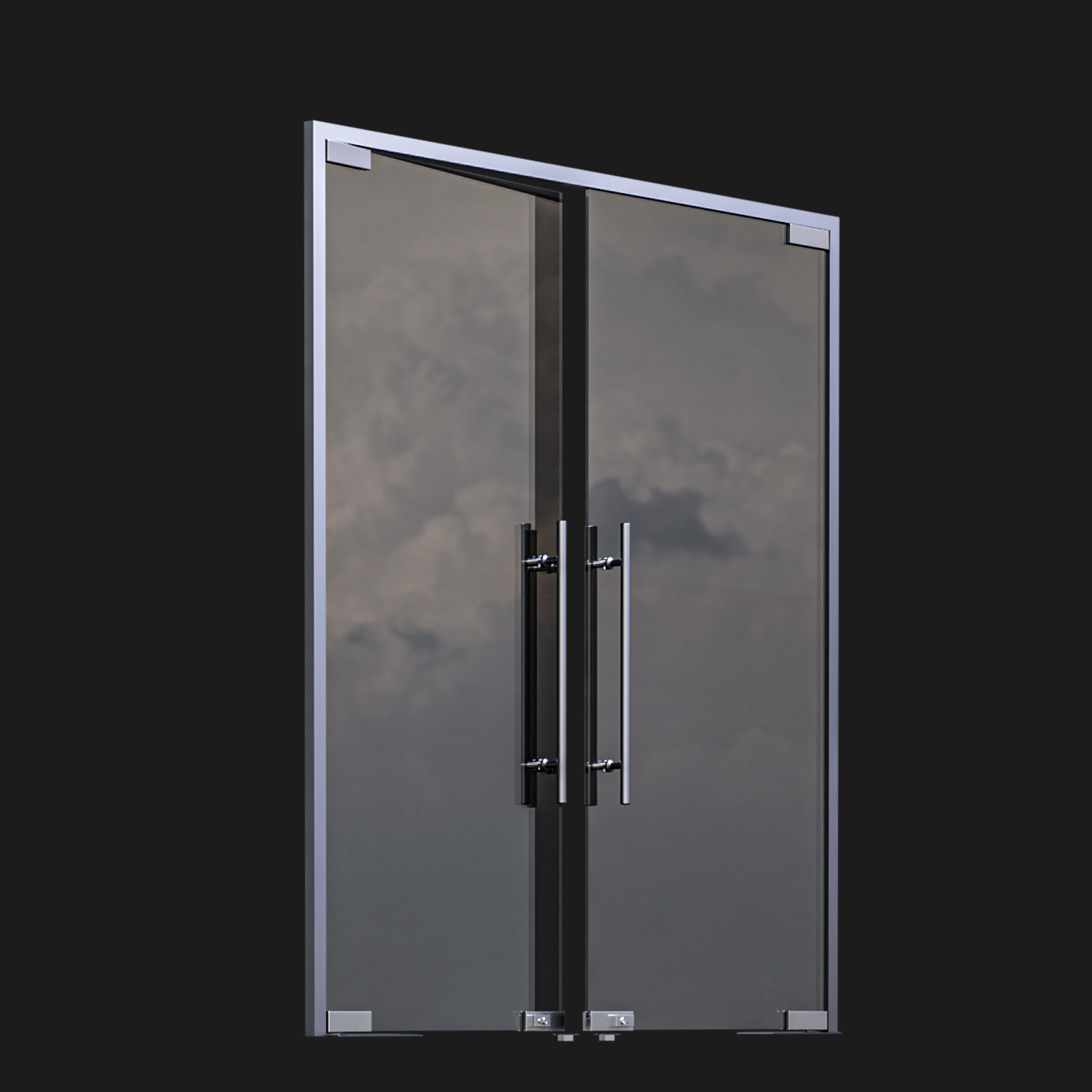 GlassDoor 02 3D Door models BlenderKit