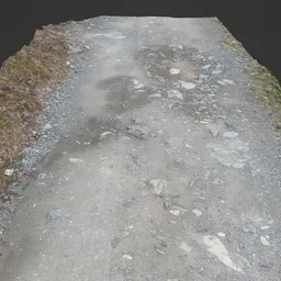 Realistic 3D texture of a rural dirt pathway, ideal for Blender environmental design.