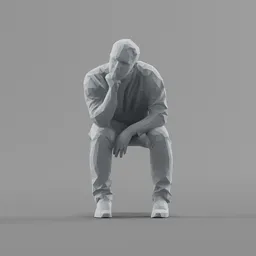 Lowpoly Male Sitting