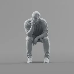 Lowpoly Male Sitting