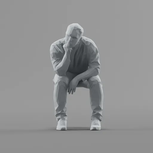 Lowpoly Male Sitting