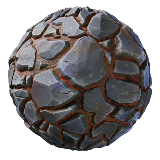 Stylized stones with dirt