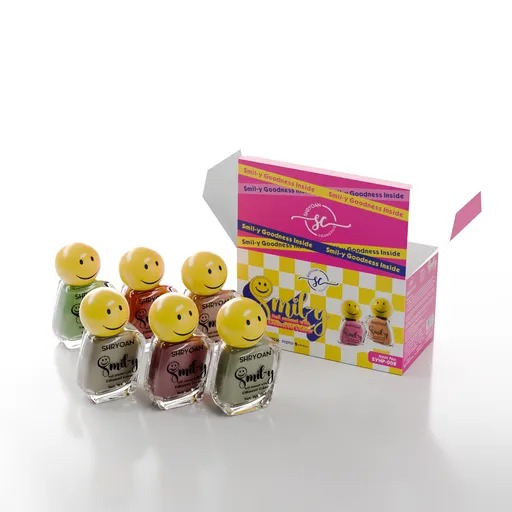 Nail enamel   packaging  box whiite bg