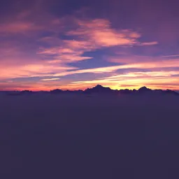 Pink Purple Twilight Landscape