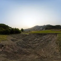 Hay at sunset