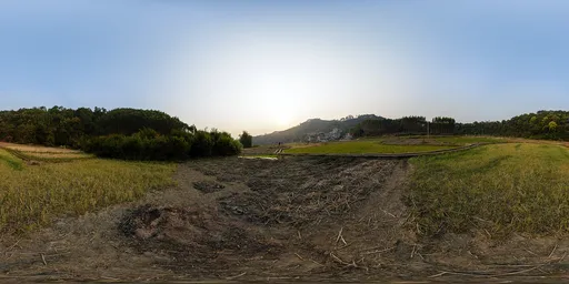 Hay at sunset