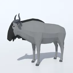 Low Poly Gnu Wildebeest