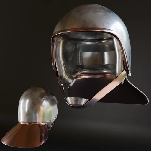 Low poly 3D model of an MK Army Helmet 022 with high quality metal textures, suitable for war game designs in Blender.