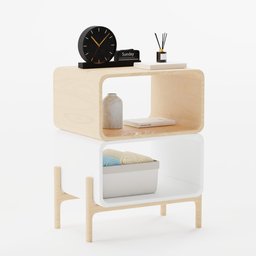 Bedside table with clock