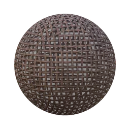 High-resolution mesh rattan PBR texture for realistic 3D modeling in Blender and compatible applications.
