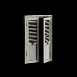 High-resolution wooden double door 3D model with detailed textures for architectural rendering in Blender.