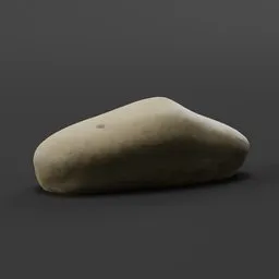"Highly detailed photorealistic pebble 3D model for Blender 3D, inspired by Félix Vallotton and Jean-Baptiste-Siméon Chardin. Photoscanned and ready for use as an environment element or prop rock."