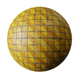 Yellow Diagonal Pattern Tiles