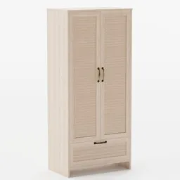 Detailed 3D model of a wooden classic wardrobe for Blender rendering, life-size scale.