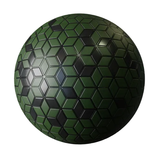 Patterned green tiles