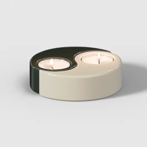 Ying yang candle holder
