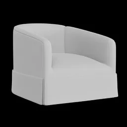 Detailed 3D model of a modern swivel armchair, suitable for Blender rendering and furniture design visualization.