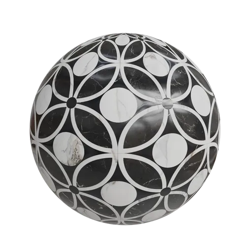 Black and white marble tiles