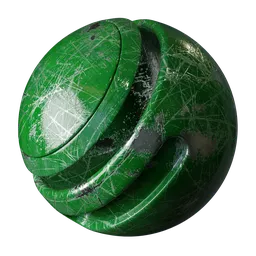 Scratched Green Painted Metal