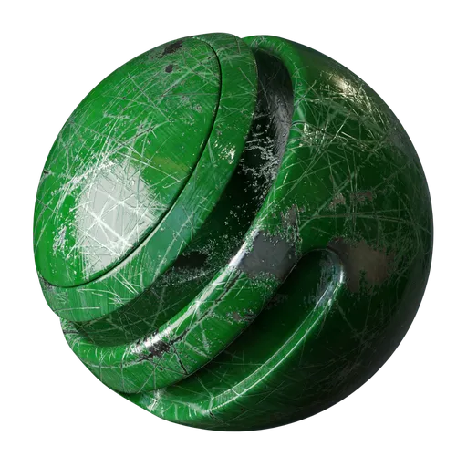 Scratched Green Painted Metal