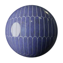 Dark blue vertically round stacked tiles