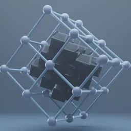 Futuristic Geometric Cube Structure