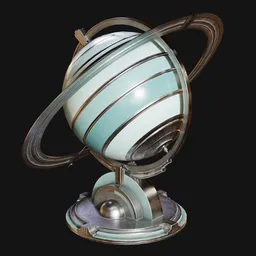 Art-Deco Planet Uranus Globe