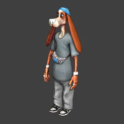 Stylized Streetwear Dog Character