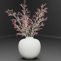 Minimal Pink Branch Vase