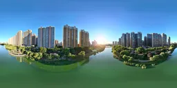 Building city sunset cloud