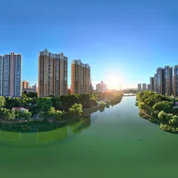 Building city sunset cloud