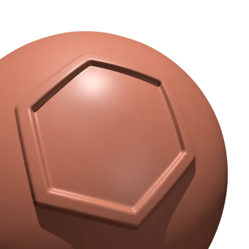 Hexagon indentation sculpting brush effect for 3D modeling in Blender, ideal for hard-surface detailing.