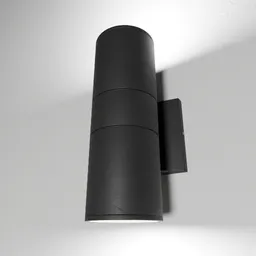 Black Cylindrical Up Down Wall Sconce