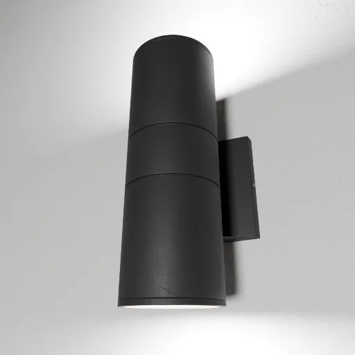 Black Cylindrical Up Down Wall Sconce
