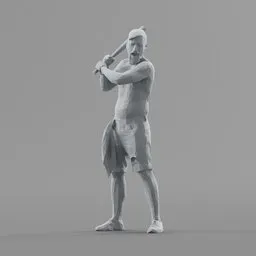 Lowpoly Guy with baseball bat
