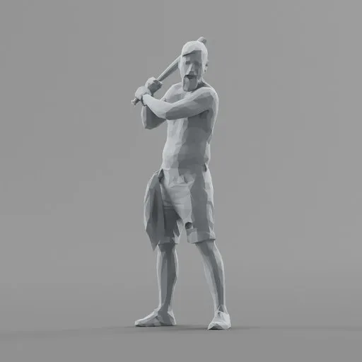 Lowpoly Guy with baseball bat