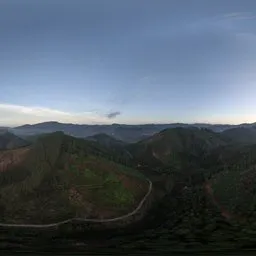Sunrise in the mountains and forests HDR