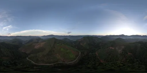 Sunrise in the mountains and forests HDR