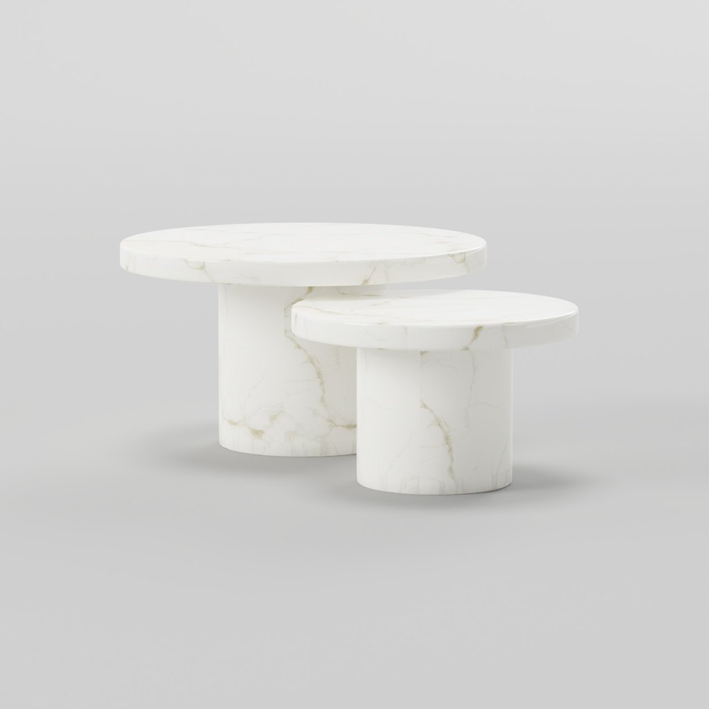 Odessa Round Nesting Coffee Tables Tables models BlenderKit