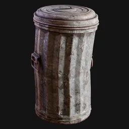 1930s Galvanized Garbage Can Dented